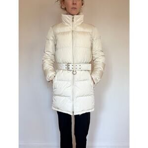 Prada Down Coat with White Fur Collar